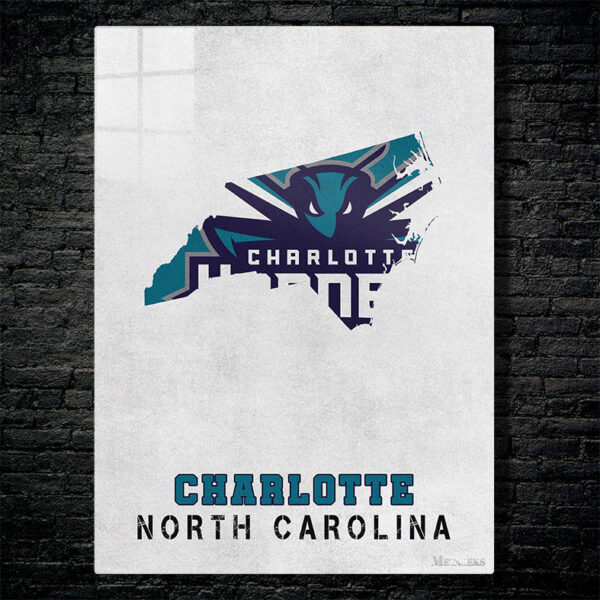 Charlotte Hornets Charlotte North Carolina State Map