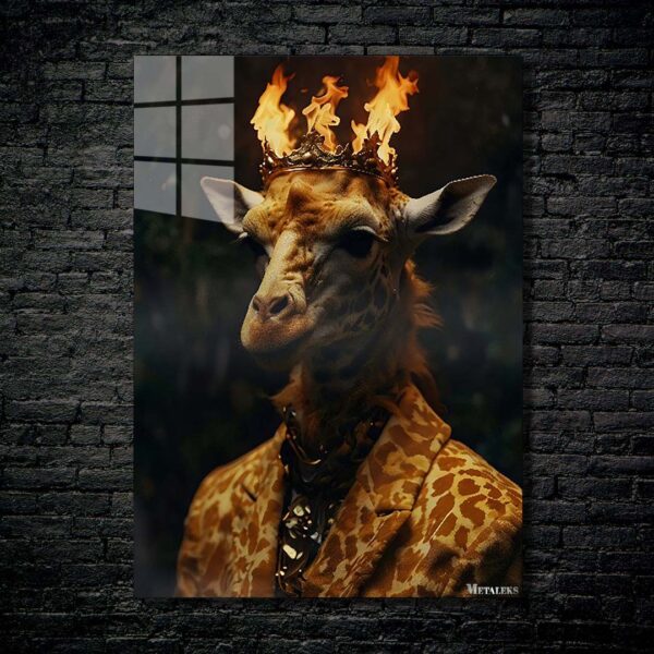 Giraffe King with crown on fire