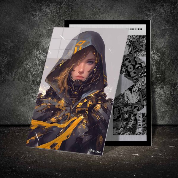 Gold Cyber-Ninja Abstract 8