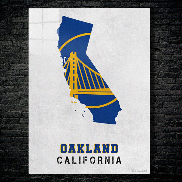 Golden State Warriors Oakland California State map