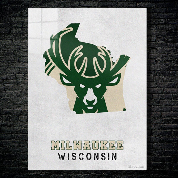 Milwaukee Bucks Milwaukee Wisconsin State Map